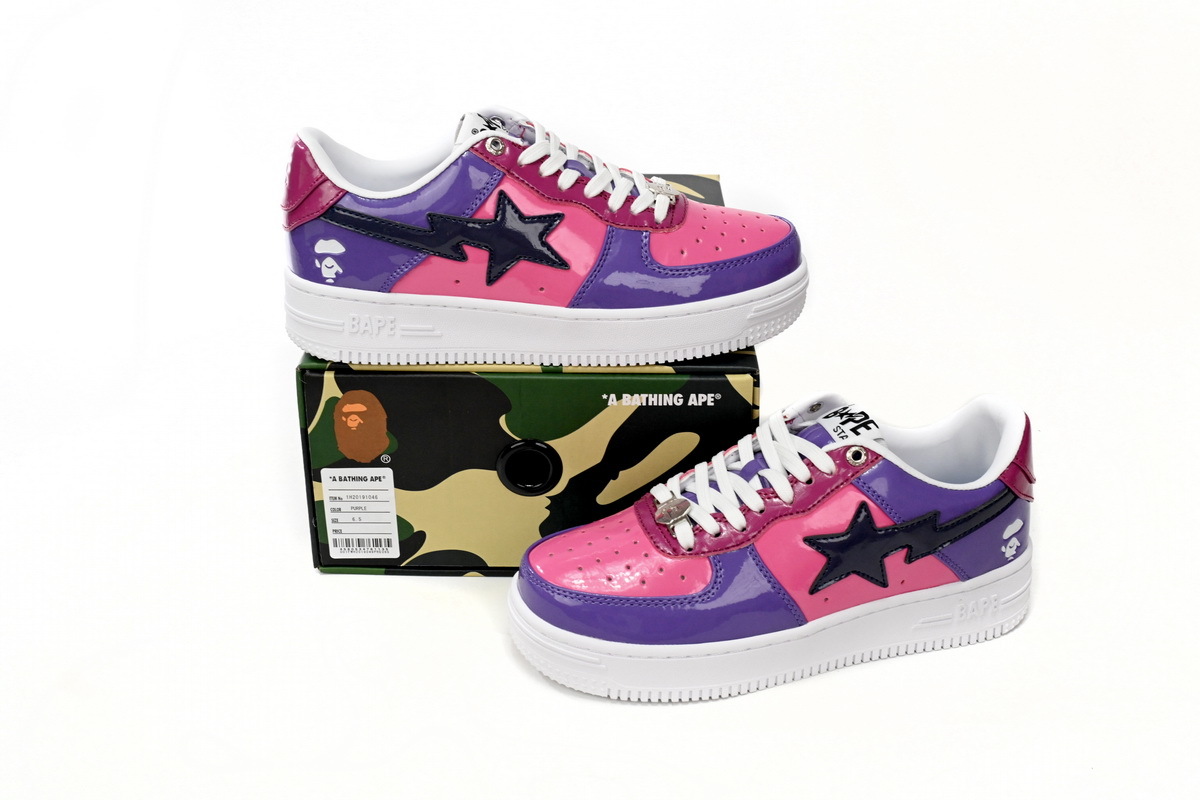 Special Sale A Bathing Ape Bape Sta Low Purple Mirror Surface,1H20 191 046