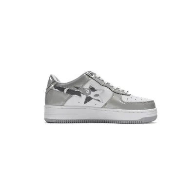 Special Sale A Bathing Ape Bape Sta Low White Grey Mirror Surface 01