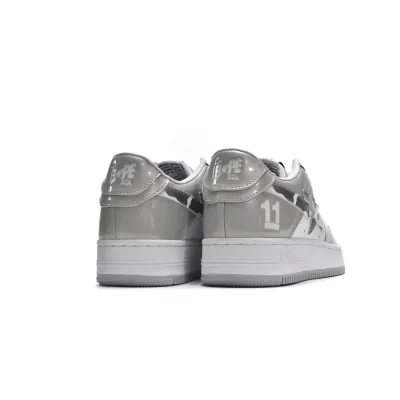 Special Sale A Bathing Ape Bape Sta Low White Grey Mirror Surface 02