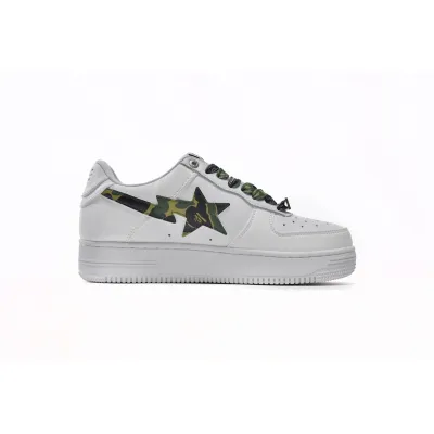 Special Sale A Bathing Ape Bape Sta Low White Green Camouflage 1H20-191-045 01