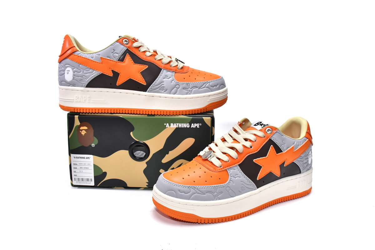 Special Sale A Bathing Ape Bape Sta Low Grey Orange 1H70-291-002