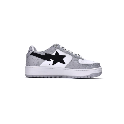 Special Sale A Bathing Ape Bape Sta Low White Grey   1H70-191-002 01