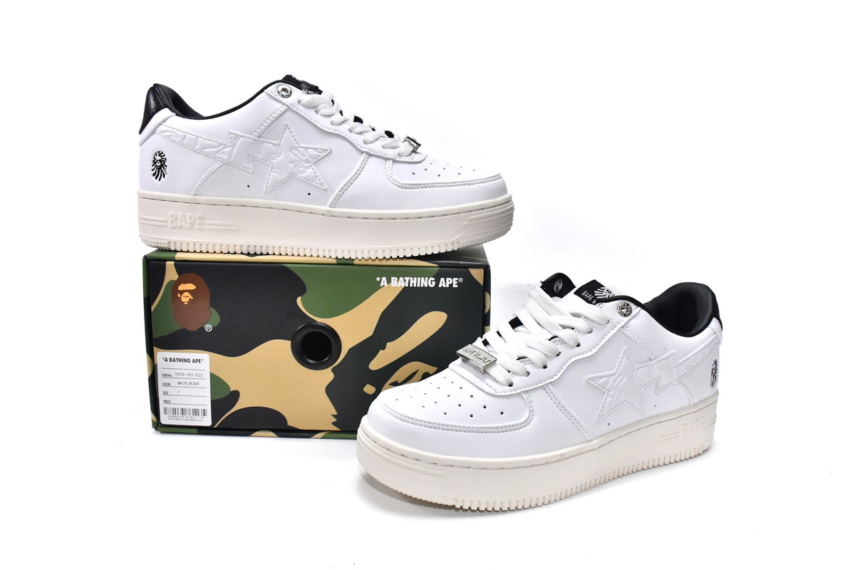 Special Sale A Bathing Ape Bape Sta Low White Black 1H70-191-022