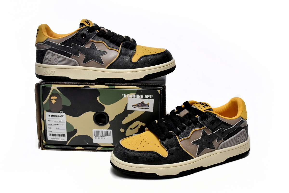 LJR A Bathing Ape Bape Sta Low Make old Black and Yellow,1120-291-021