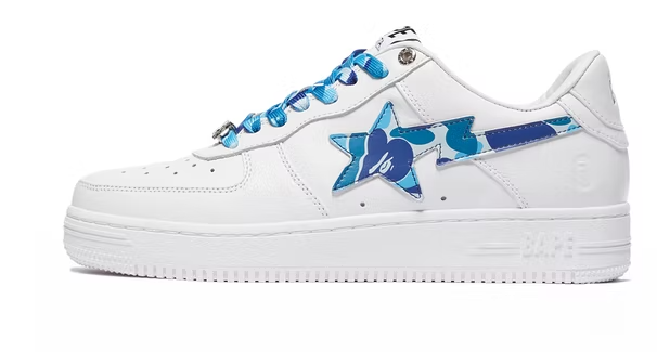 LJR A Bathing Ape Bape Sta Low White ABC Camo Blue