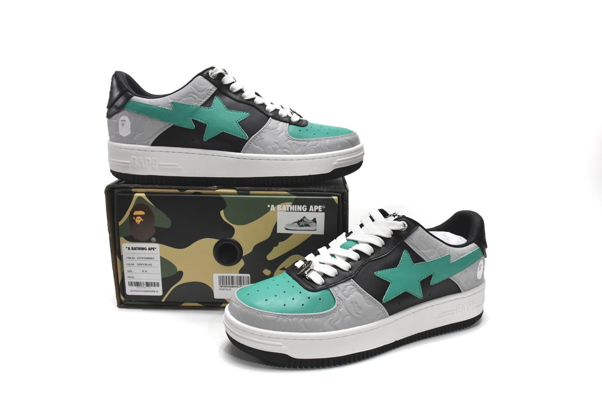 LJR A Bathing Ape Bape Sta Low White Green Black,1G70-109-0003