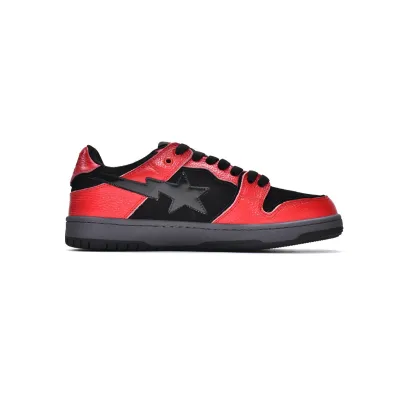 LJR A Bathing Ape Bape Sta Low Black Red,1G70-109-0015 01