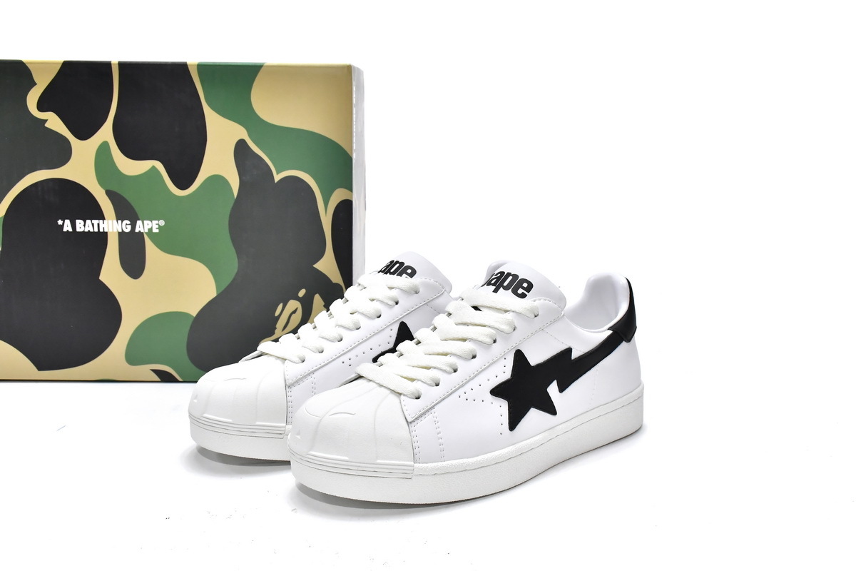 LJR A Bathing Ape Bape Sk8 Sta Low Shell Head White,1I20-191-005