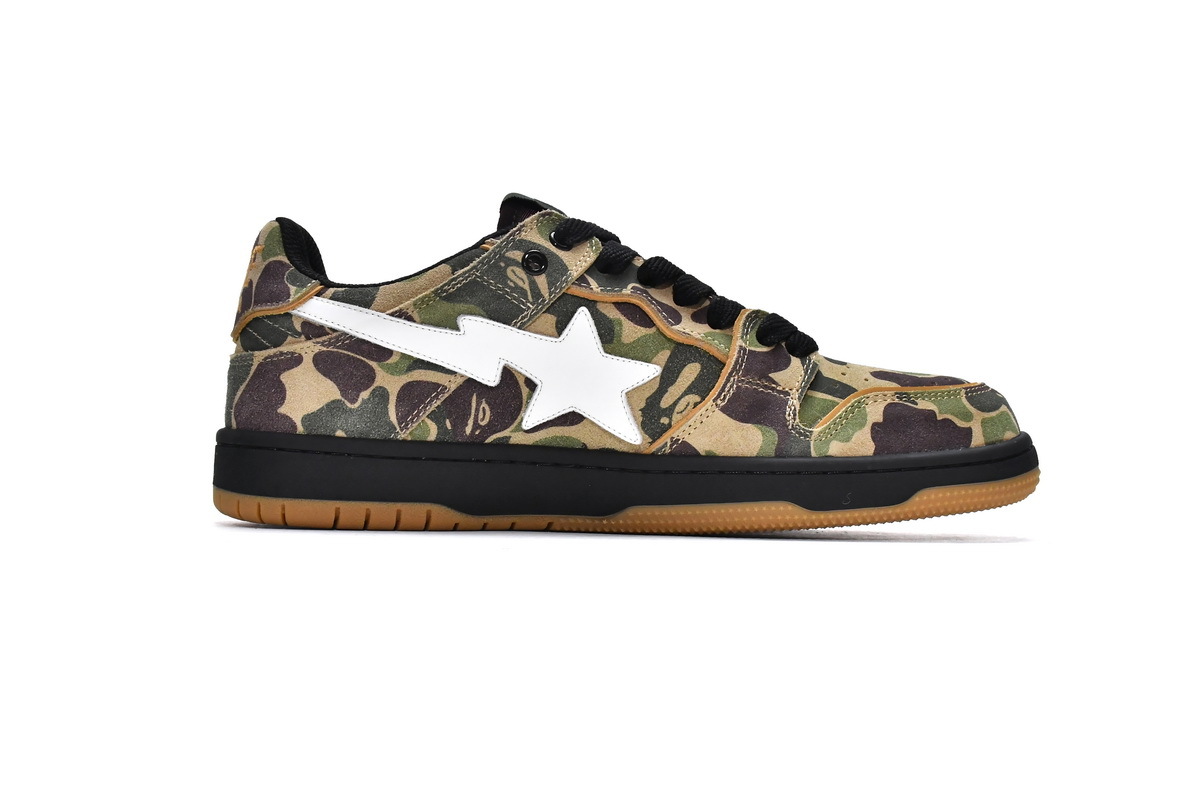 LJR A Bathing Ape Bape Sk8 Sta Low Green Camouflage,11G70-109-0017