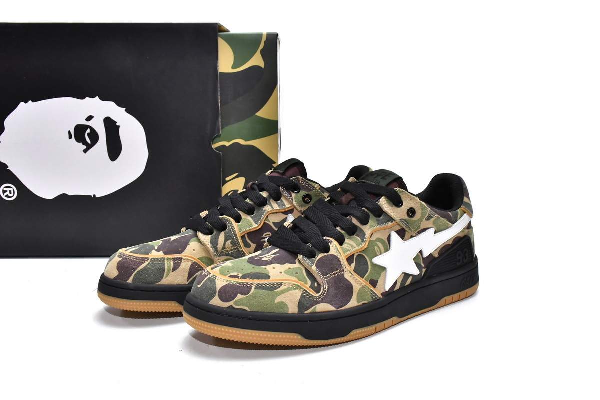 LJR A Bathing Ape Bape Sk8 Sta Low Green Camouflage,11G70-109-0017