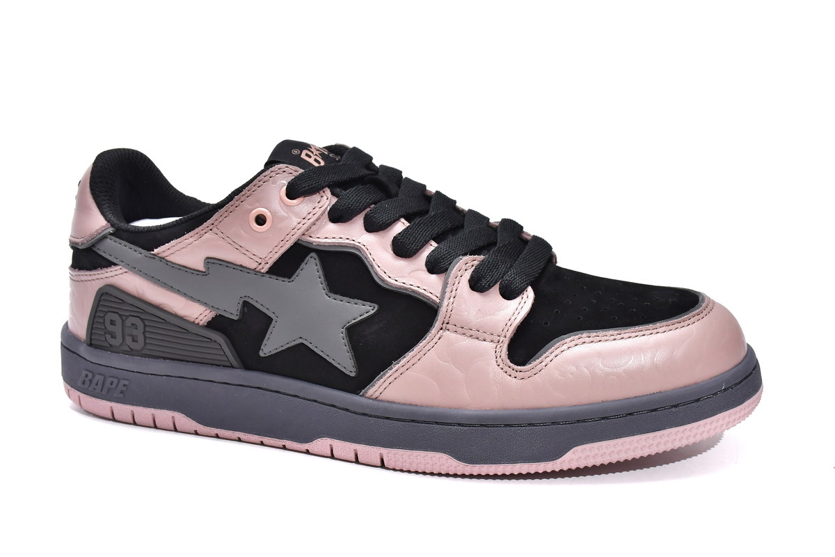 LJR A Bathing Ape Bape Sk8 Sta Low Black Pink,1G70-109-0011