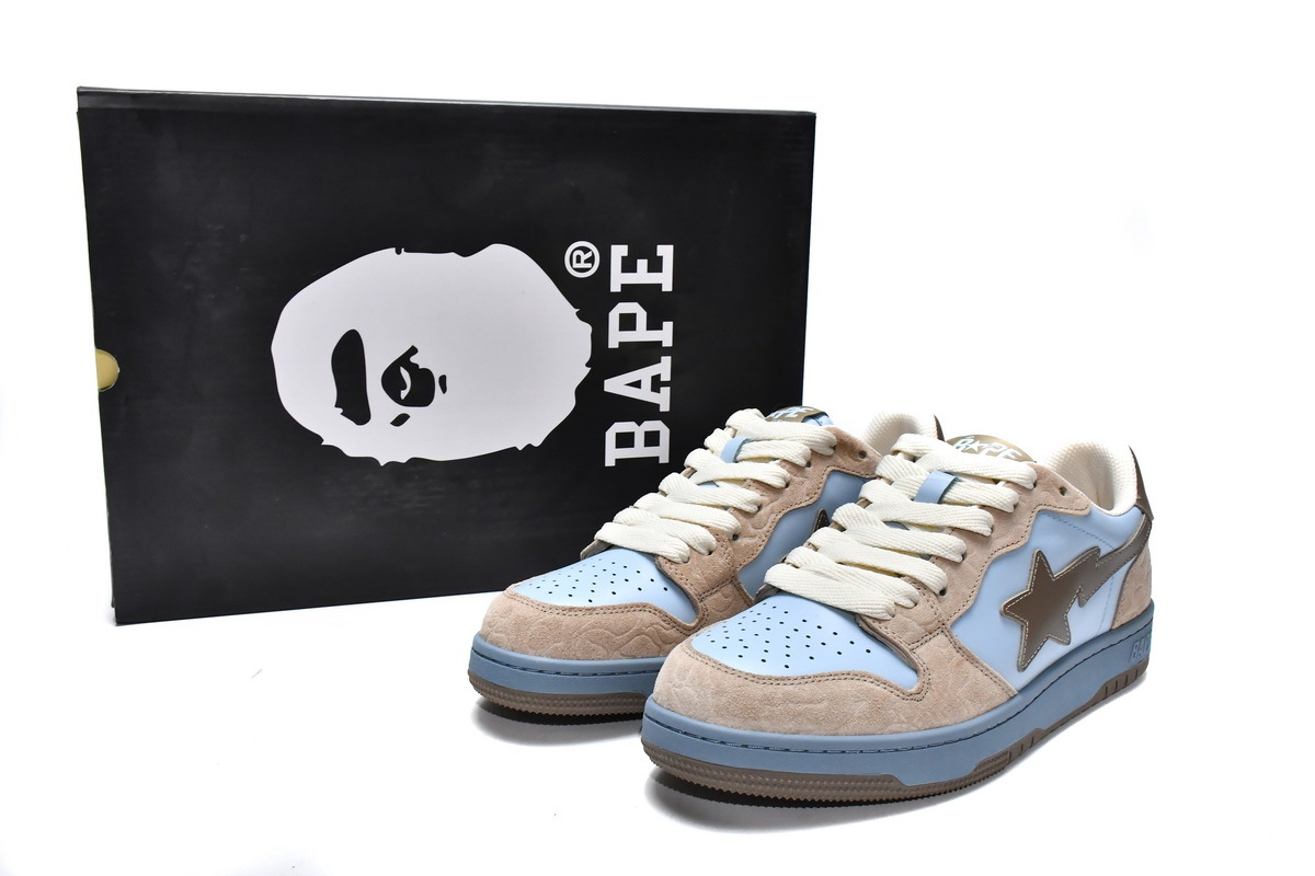 LJR A Bathing Ape Bape Sk8 Sta Low Light Blue，1G70-109-0013