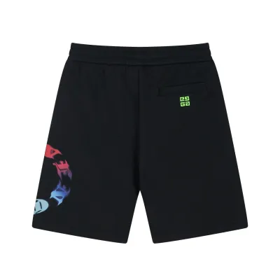 Givenchy-Colorful printed logo cropped trousers shorts pants 02