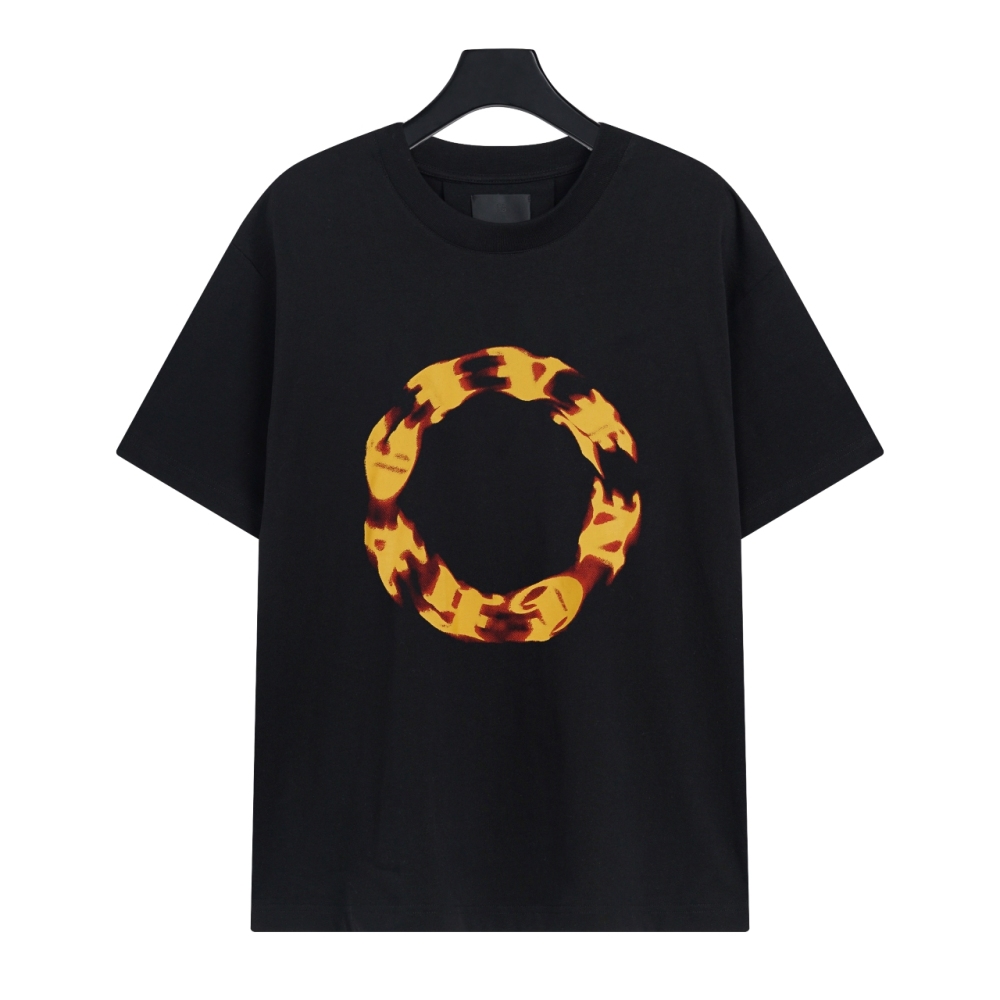 Givenchy-flame circle logo print short-sleeve T-Shirt