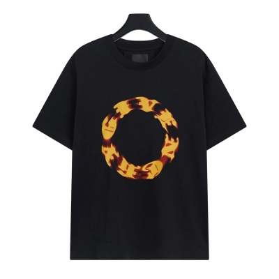 Givenchy-flame circle logo print short-sleeve T-Shirt 01