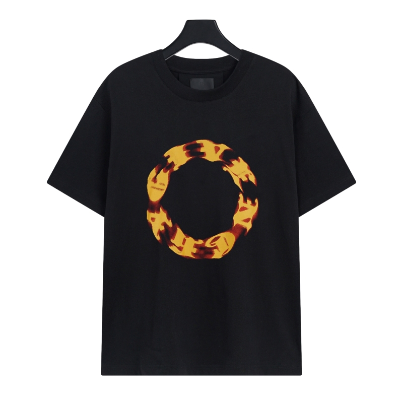 Givenchy-flame circle logo print short-sleeve T-Shirt