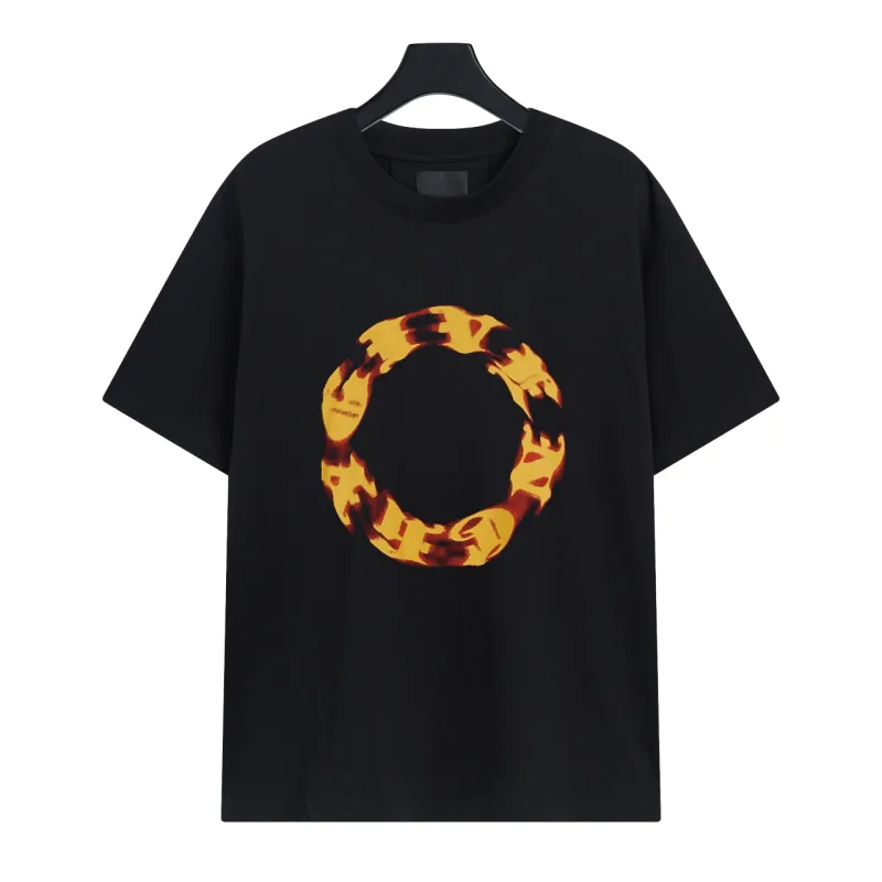 Givenchy-flame circle logo print short-sleeve T-Shirt