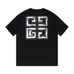 Givenchy-front and back graffiti letter short-sleeve black T-Shirt