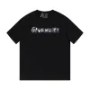 Givenchy-front and back graffiti letter short-sleeve black T-Shirt