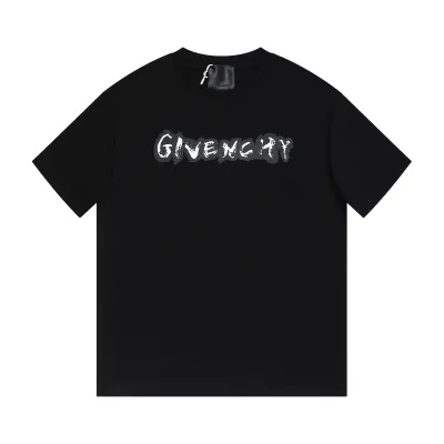 Givenchy-front and back graffiti letter short-sleeve black T-Shirt 01