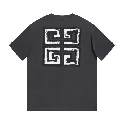 Givenchy-front and back graffiti letter short-sleeve gray T-Shirt 02