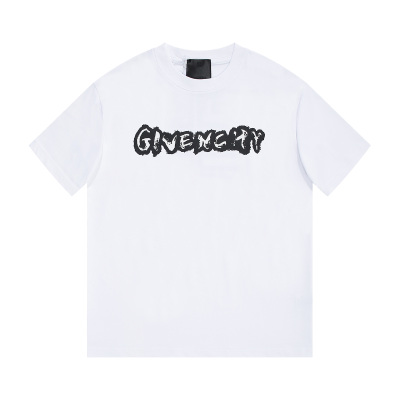 Givenchy-front and back graffiti letter short-sleeve white T-Shirt 01