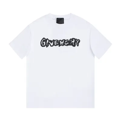 Givenchy-front and back graffiti letter short-sleeve white T-Shirt 01