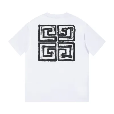 Givenchy-front and back graffiti letter short-sleeve white T-Shirt 02