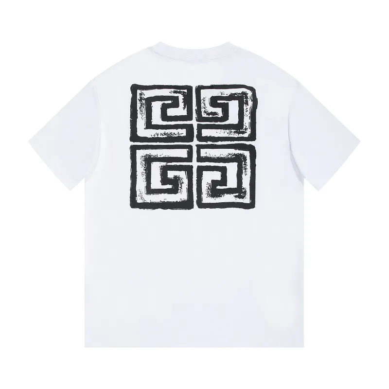 Givenchy-front and back graffiti letter short-sleeve white T-Shirt
