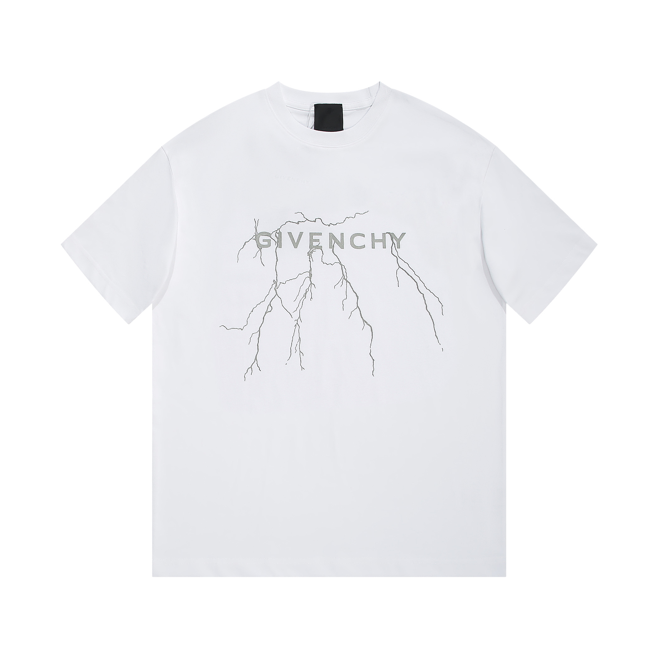 Givenchy-Reflective Lightning Print Short Sleeves T-Shirt