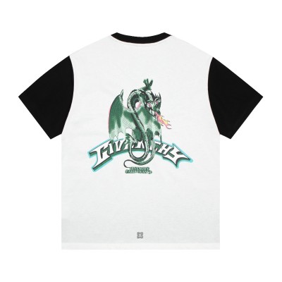 Givenchy-Year of the Dragon Double Color Block Short Sleeves T-Shirt 01