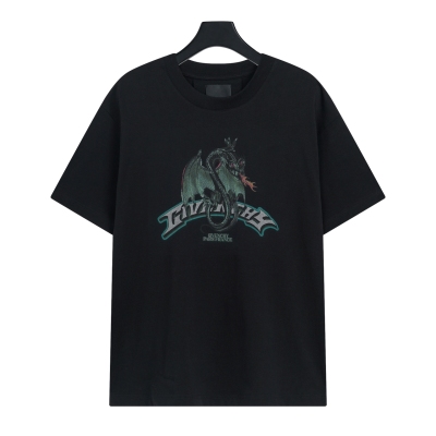 Givenchy-Year of the Dragon Limited Direct Print Printed Short Sleeves Black T-Shirt 01