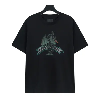 Givenchy-Year of the Dragon Limited Direct Print Printed Short Sleeves Black T-Shirt 01