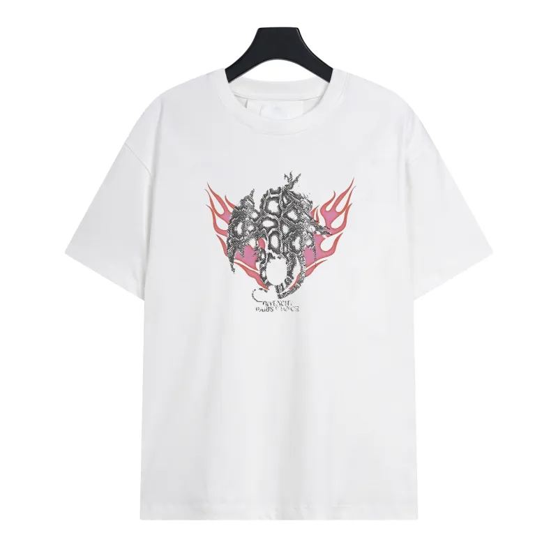 Givenchy-Year of the Dragon Limited Direct Print Printed Short Sleeves White T-Shirt