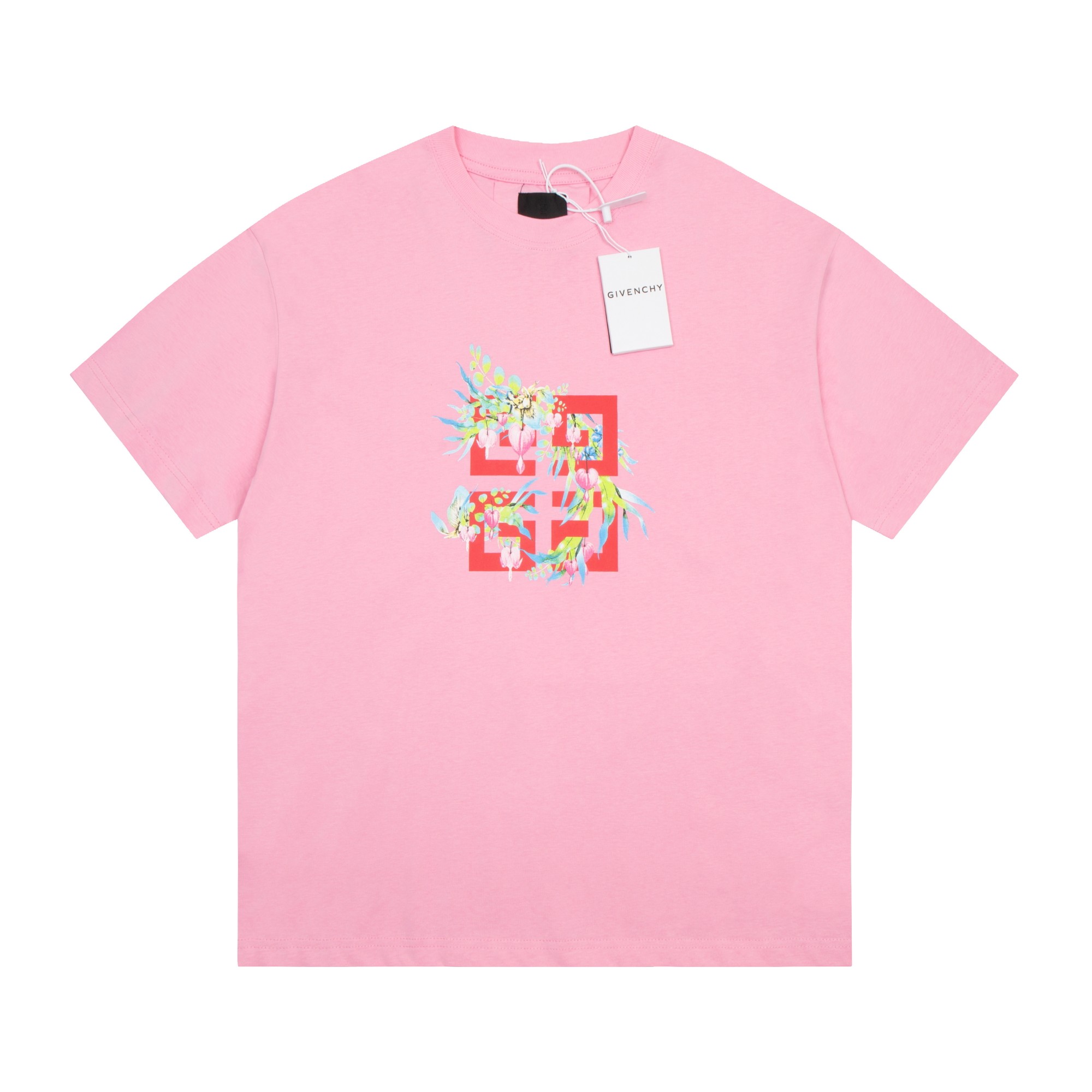 PK Givenchy-Year of the Dragon Peach Short Sleeve Pink T-Shirt