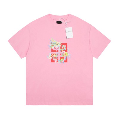Givenchy-Year of the Dragon Peach Short Sleeve Pink T-Shirt 01