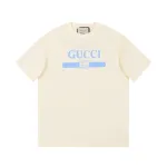 Gucci - Light blue LOGO printed short-sleeved T-shirt beige