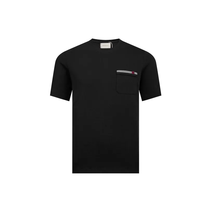 Gucci - Pocket Double G Embroidered Short Sleeve T-Shirt Black