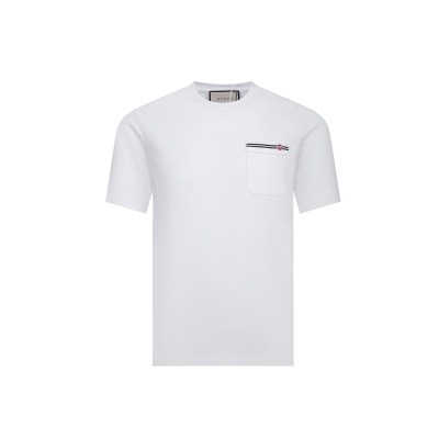 PK Gucci - Pocket Double G Embroidered Short Sleeve T-Shirt White 01