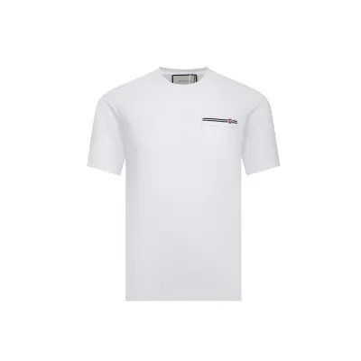 Gucci - Pocket Double G Embroidered Short Sleeve T-Shirt White 01