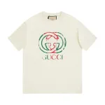 Gucci - Red and Green Logo Print Short Sleeve T-Shirt Beige
