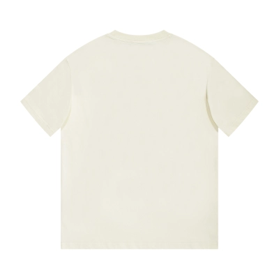 PK Gucci - Red and Green Logo Print Short Sleeve T-Shirt Beige 02