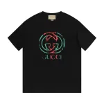 Gucci - Red and green LOGO printed short-sleeved T-shirt black