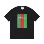 Gucci - Red and green printed LOGO short-sleeved T-shirt black