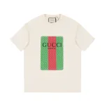 Gucci - Red and green printed LOGO short-sleeved T-shirt white