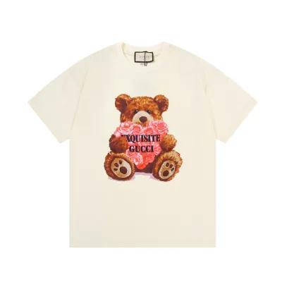Gucci - Rose Bear Print Short Sleeve T-Shirt 01