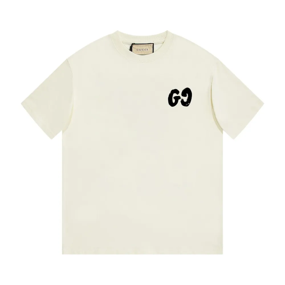 Gucci - Simple LOGO printed short-sleeved T-shirt beige