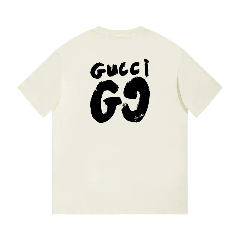 Gucci - Simple LOGO printed short-sleeved T-shirt beige