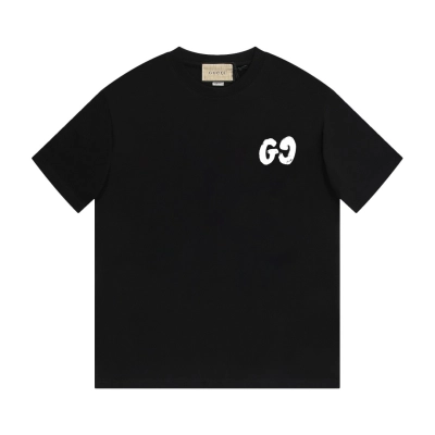 PK Gucci - Simple LOGO printed short-sleeved T-shirt black 02