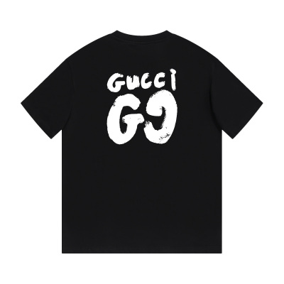 PK Gucci - Simple LOGO printed short-sleeved T-shirt black 01
